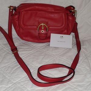 Red Coach crossbody purse